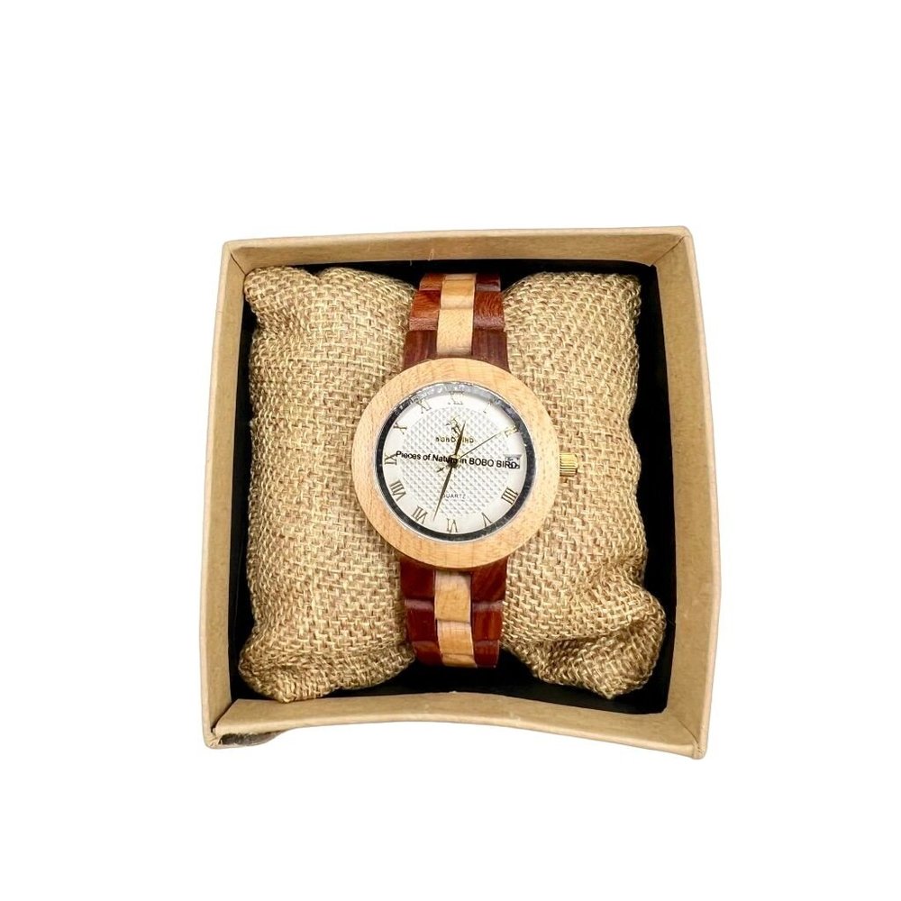 BOBO BIRD Women's Wood Watch Water Resistant w/ Date NEW